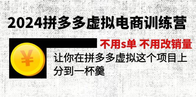 2024拼多多虚拟电商训练营 不s单 不改销量  做虚拟项目分一杯羹(更新10节)云富网创-网创项目资源站-副业项目-创业项目-搞钱项目云富网创