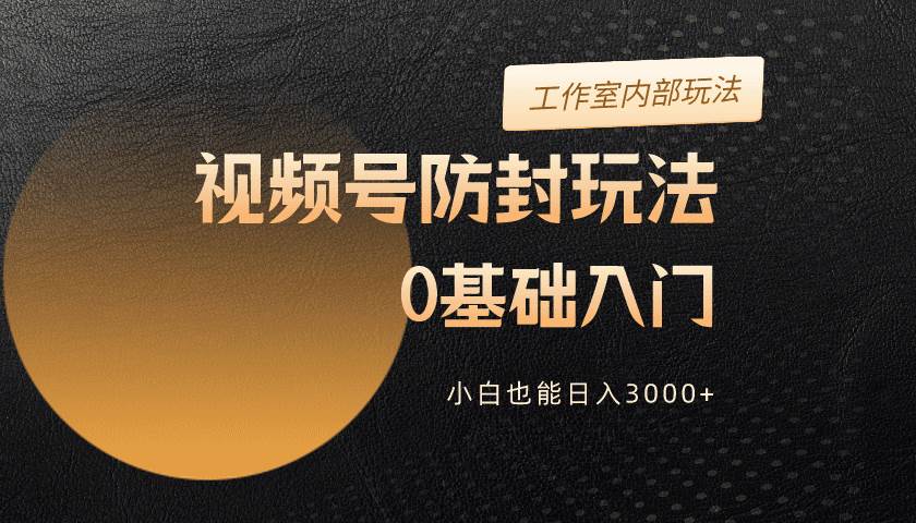 2024视频号升级防封玩法，零基础入门，小白也能日入3000+云富网创-网创项目资源站-副业项目-创业项目-搞钱项目云富网创