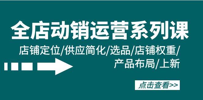 全店·动销运营系列课：店铺定位/供应简化/选品/店铺权重/产品布局/上新云富网创-网创项目资源站-副业项目-创业项目-搞钱项目云富网创