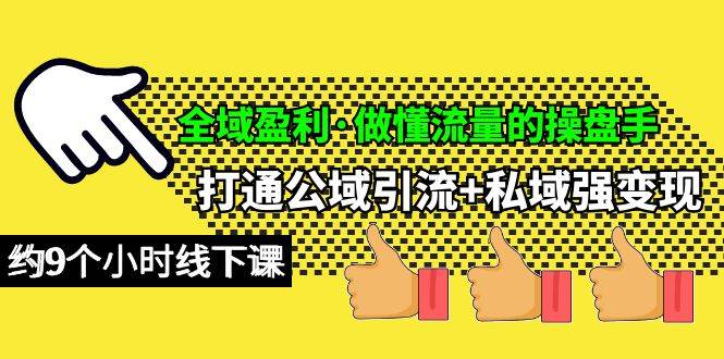 全域盈利·做懂流量的操盘手，打通公域引流+私域强变现，约9个小时线下课云富网创-网创项目资源站-副业项目-创业项目-搞钱项目云富网创