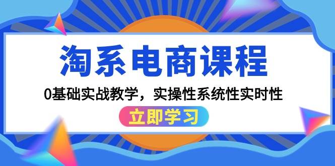 淘系电商课程，0基础实战教学，实操性系统性实时性（15节课）云富网创-网创项目资源站-副业项目-创业项目-搞钱项目云富网创