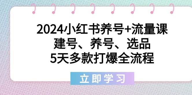 2024小红书养号+流量课：建号、养号、选品，5天多款打爆全流程云富网创-网创项目资源站-副业项目-创业项目-搞钱项目云富网创