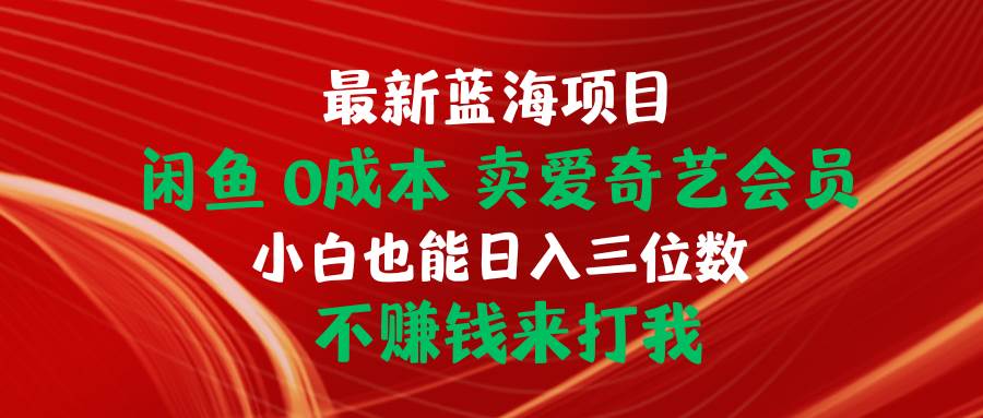 最新蓝海项目 闲鱼0成本 卖爱奇艺会员 小白也能入三位数 不赚钱来打我云富网创-网创项目资源站-副业项目-创业项目-搞钱项目云富网创