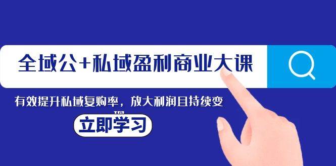 全域公+私域盈利商业大课，有效提升私域复购率，放大利润且持续变现云富网创-网创项目资源站-副业项目-创业项目-搞钱项目云富网创