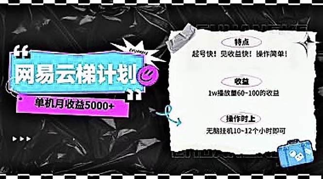 2024网易云云梯计划 单机日300+ 无脑月入5000+云富网创-网创项目资源站-副业项目-创业项目-搞钱项目云富网创