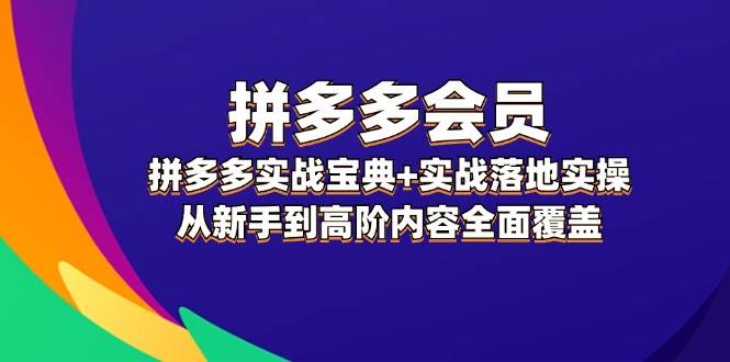 拼多多 会员，拼多多实战宝典+实战落地实操，从新手到高阶内容全面覆盖云富网创-网创项目资源站-副业项目-创业项目-搞钱项目云富网创