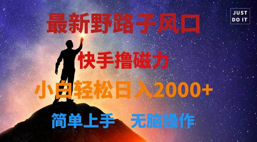 最新风口！快手撸磁力，野路子，小白无脑操作日入2000+云富网创-网创项目资源站-副业项目-创业项目-搞钱项目云富网创