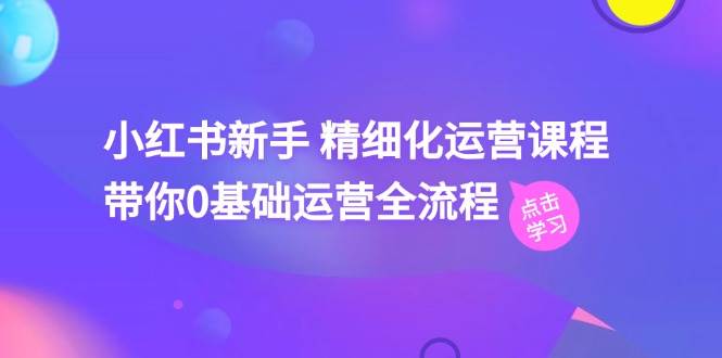 小红书新手 精细化运营课程，带你0基础运营全流程（41节视频课）云富网创-网创项目资源站-副业项目-创业项目-搞钱项目云富网创