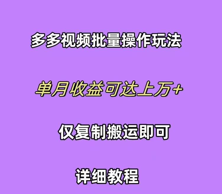 拼多多视频带货快速过爆款选品教程 每天轻轻松松赚取三位数佣金 小白必…云富网创-网创项目资源站-副业项目-创业项目-搞钱项目云富网创