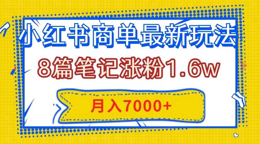 小红书商单最新玩法，8篇笔记涨粉1.6w，几分钟一个笔记，月入7000+云富网创-网创项目资源站-副业项目-创业项目-搞钱项目云富网创