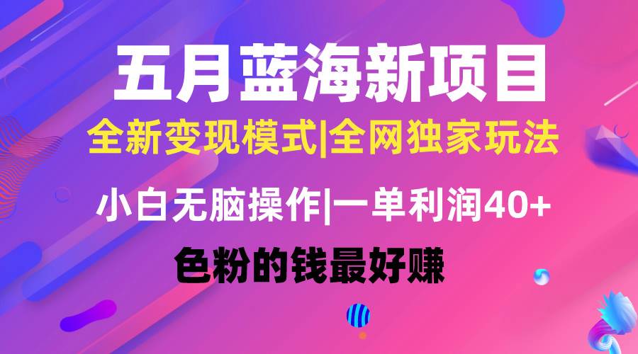 五月蓝海项目全新玩法，小白无脑操作，一天几分钟，矩阵操作，月入4万+云富网创-网创项目资源站-副业项目-创业项目-搞钱项目云富网创