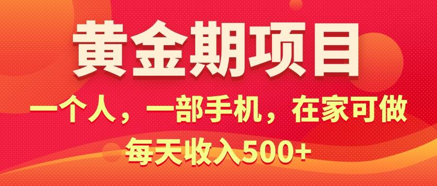 黄金期项目，电商搞钱！一个人，一部手机，在家可做，每天收入500+云富网创-网创项目资源站-副业项目-创业项目-搞钱项目云富网创