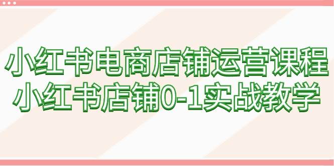 小红书电商店铺运营课程，小红书店铺0-1实战教学（60节课）云富网创-网创项目资源站-副业项目-创业项目-搞钱项目云富网创