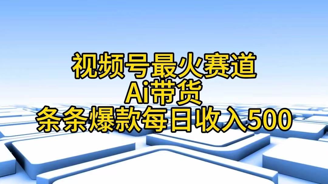 视频号最火赛道——Ai带货条条爆款每日收入500云富网创-网创项目资源站-副业项目-创业项目-搞钱项目云富网创