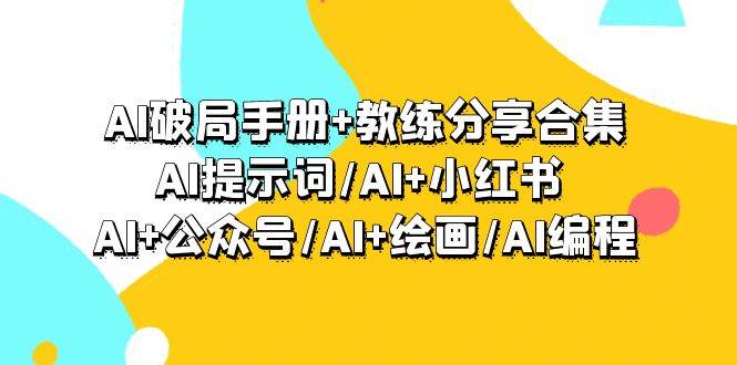 AI破局手册+教练分享合集：AI提示词/AI+小红书 /AI+公众号/AI+绘画/AI编程云富网创-网创项目资源站-副业项目-创业项目-搞钱项目云富网创