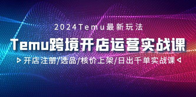 2024Temu跨境开店运营实战课，开店注册/选品/核价上架/日出千单实战课云富网创-网创项目资源站-副业项目-创业项目-搞钱项目云富网创