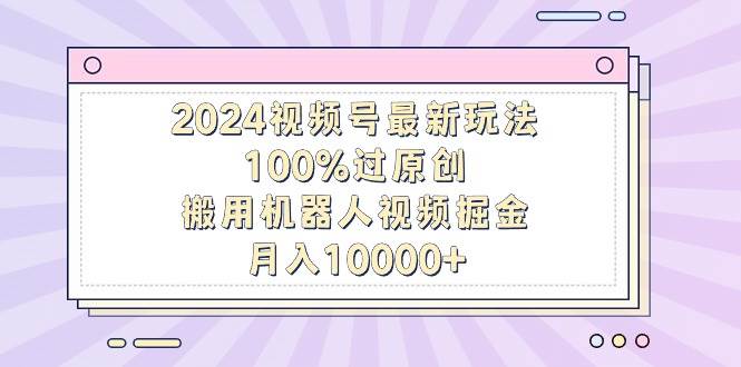 2024视频号最新玩法，100%过原创，搬用机器人视频掘金，月入10000+云富网创-网创项目资源站-副业项目-创业项目-搞钱项目云富网创