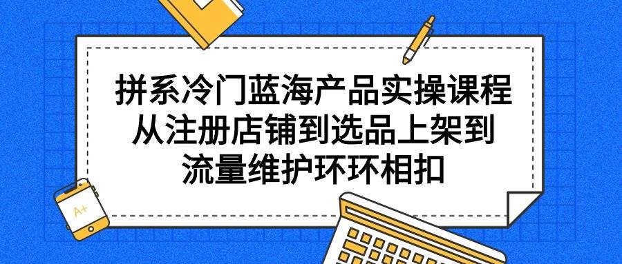 拼系冷门蓝海产品实操课程，从注册店铺到选品上架到流量维护环环相扣云富网创-网创项目资源站-副业项目-创业项目-搞钱项目云富网创