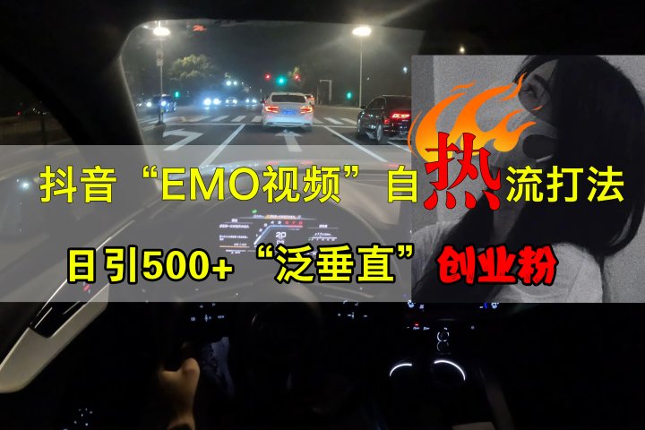 抖音EMO视频自热打法，日引500+创业粉“泛垂直”云富网创-网创项目资源站-副业项目-创业项目-搞钱项目云富网创