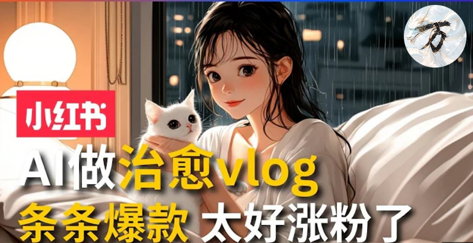 AI治愈系vlog动画视频，小红书7天 涨粉破千，商单报价1500+，0成本制作，日入2000+，有手就会 云富网创-网创项目资源站-副业项目-创业项目-搞钱项目云富网创