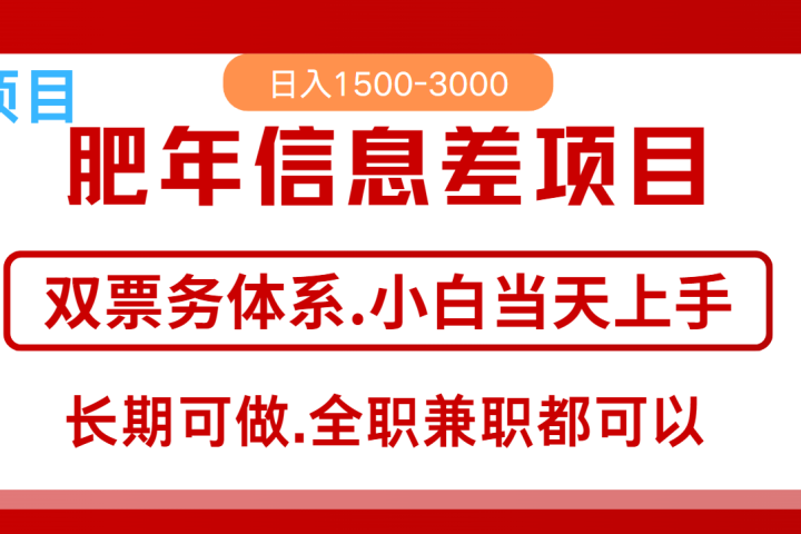 年前红利风口项目，日入2000+ 当天上手 过波肥年云富网创-网创项目资源站-副业项目-创业项目-搞钱项目云富网创