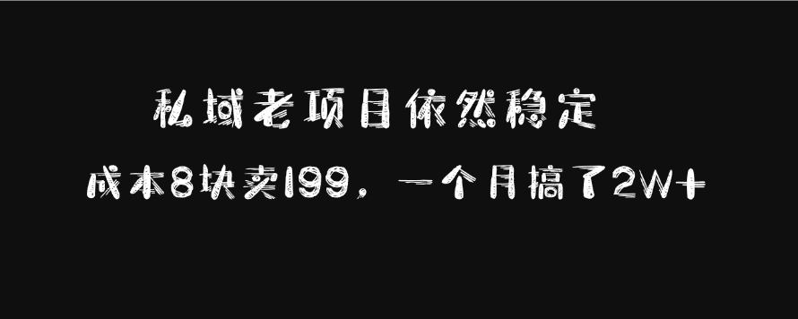 私域老项目依然稳定，成本8块卖199，一个月搞了2W+云富网创-网创项目资源站-副业项目-创业项目-搞钱项目云富网创