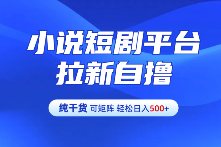 【纯干货】小说短剧平台拉新自撸玩法详解-单人轻松日入500+云富网创-网创项目资源站-副业项目-创业项目-搞钱项目云富网创